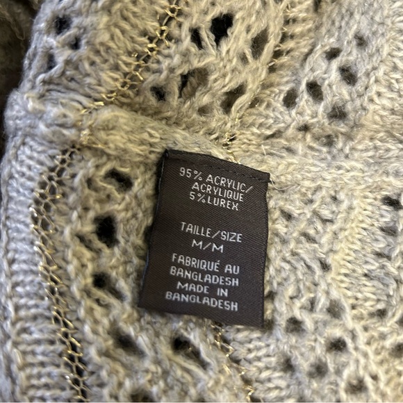 Suzy Shier Open Chevron Knit Long Sleeve Sweater Size M - Picture 6 of 6